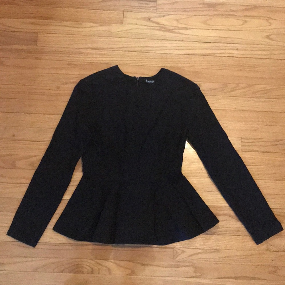 Black peplum blouse